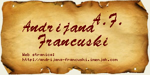 Andrijana Francuski vizit kartica